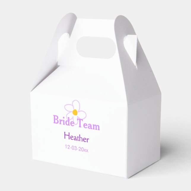 Pastell lila blomma brudtärna brud team boho mo presentaskar (Framsidan Sidan)