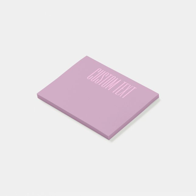 Pastell lila & Ljusrosa | Modern redigerbar text Post-it Block (Vinklad)