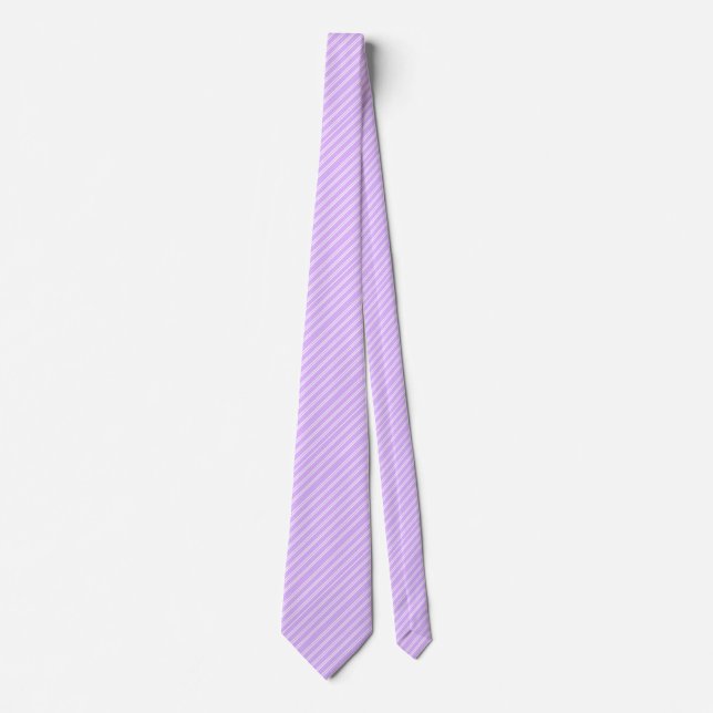 Pastell Lila med Vita Ränder Slips (Framsida)