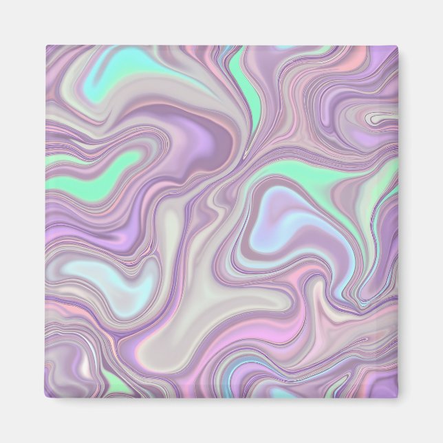 Pastell Lila Mermorstrippmönster Magnet (Framsidan)