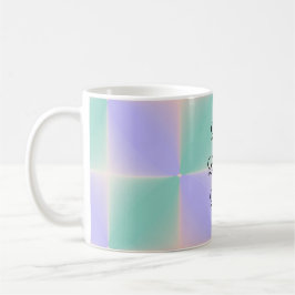 Pastell lila och gröna rutor kaffemugg