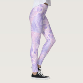 Pastell lila och rosa akvamarinfärgad abstrakt mar leggings