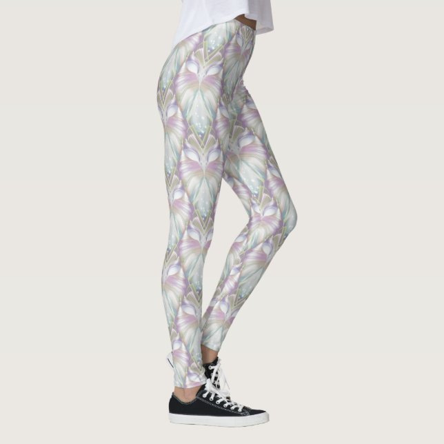 Pastell Lila Oracle-uggla Mönster Leggings (Höger)