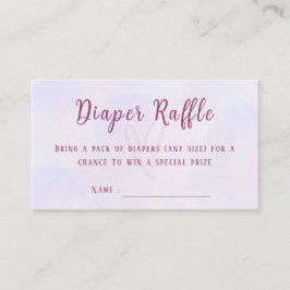 Pastell Lila Rosa Baby Shower Blöja Lotteri Tilläggskort