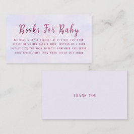 Pastell Lila Rosa Baby Shower Bokförfrågan Tilläggskort