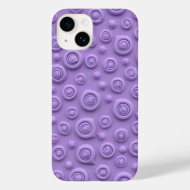 Pastell lila spiral iPhone-fodral för kvinnor (Baksida)