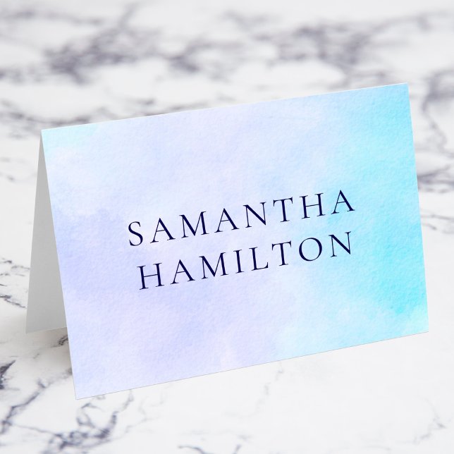 Pastell Lilafärg Blå Akvarell Namn Platskort Bordsnummer (Pastel Lilac Blue Watercolor Name Place Cards)