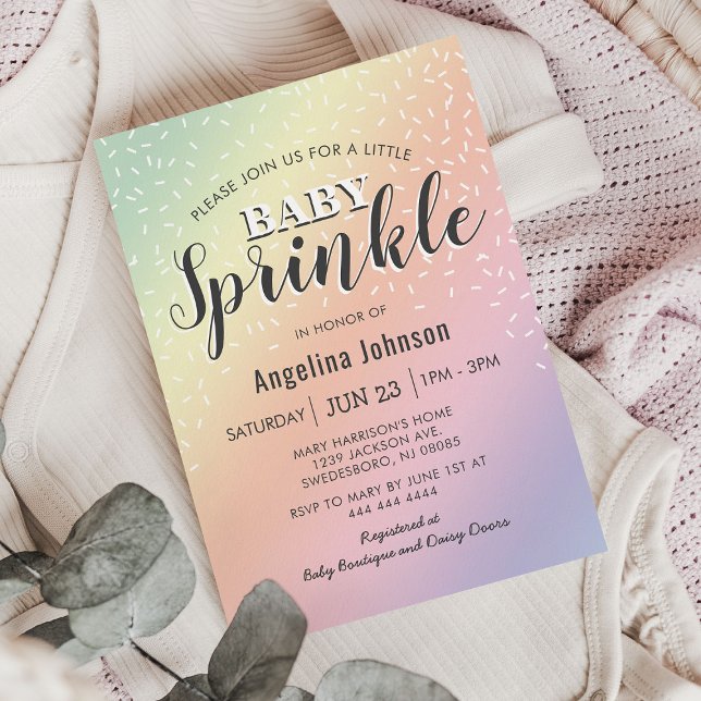 Pastell Little Baby Sprinkle | Söt Inbjudningar (Skapare uppladdad)