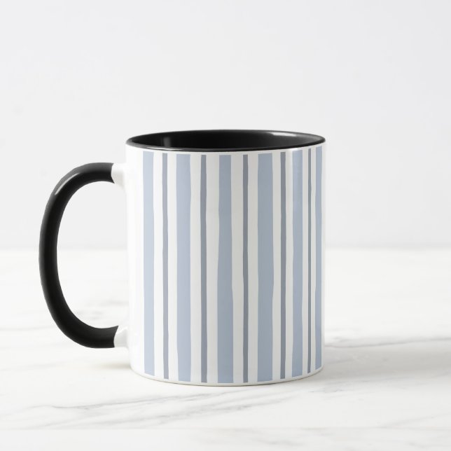 pastell ljusblå randig stil  mugg (Vänster)