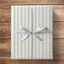 Pastell ljusblå salvia grön beige randig boho presentpapper