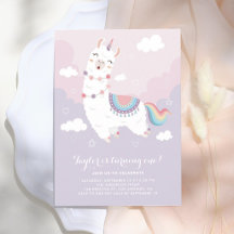 Pastell Llamacorn Regnbåge Första Födelsedag