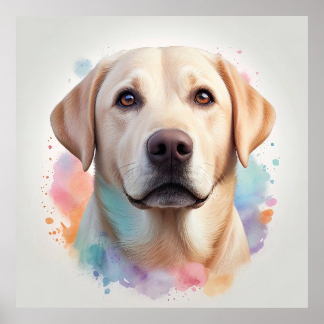 Pastell Magisk Labrador Retriever Konst Poster (Framsidan)
