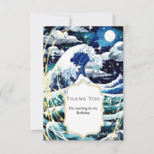 Pastell Magisk Rollig Havsvågor Födelsedag