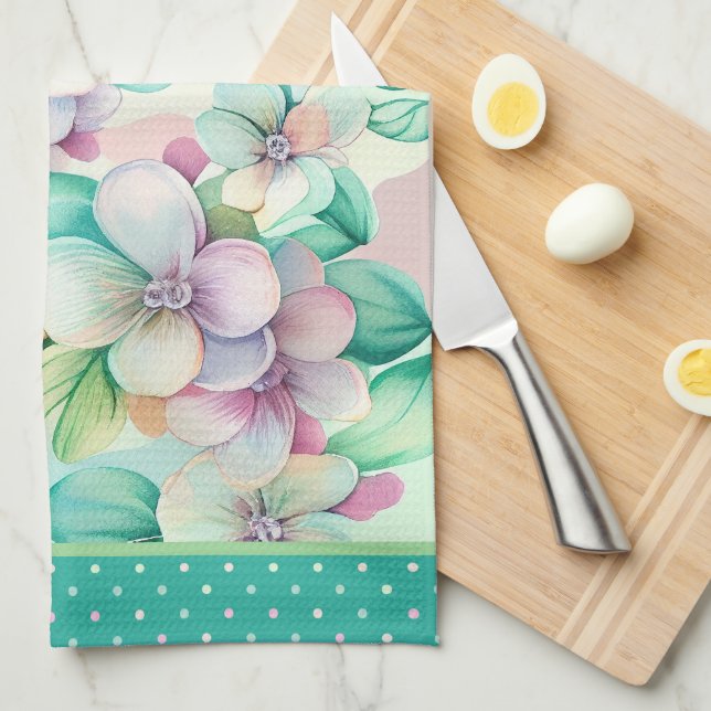 Pastell Magnolia Blommor Kökshandduk (Vikt i Fjärdedel)