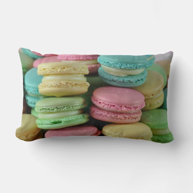 Pastell makaron makarons söt kudde kuddar (Framsida)