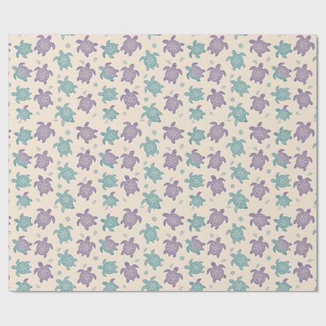 Pastell Mandala Sköldpadds Mönster Presentpapper (Platt)