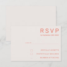 Pastell Minimal Vit och Röd Modern Bröllops-RSV