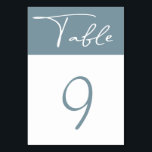 pastell minimalistisk modern Bordskylt Bordsnummer<br><div class="desc">Vår luftiga pastellkollektion har en vacker färgpalett med skifferblå,  rosafärgad och mattsilver kombinerat med modern typsnittsmanus och elegant teckensnitt. Det är modernt och minimalistiskt med en twist och kan vara bra för åretrunt-hölliga bröllop.</div>