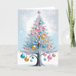 Pastell Minimalistisk Tall Lysande Prydnader Helgkort