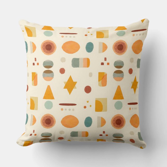 Pastell Minimalistiska Vattenfärgformer Kudde (Framsida)