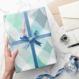 Pastell Mint Aqua Mjuk Drift Vit Abstrakt mönster Presentpapper