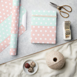 Pastell Mint & Blush Polka Dot Presentpapper