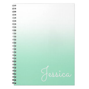 Pastell Mint och Vit Ombre Anteckningsbok