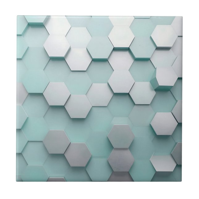 Pastell Mint Sexkantig 3D Mozaik Kakelplatta (Framsidan)