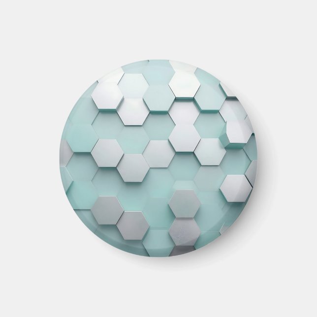 Pastell Mint Sexkantig 3D Mozaik Magnet (Framsidan)