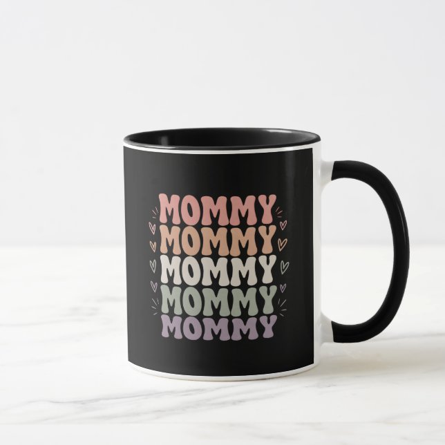 Pastell Mommy Typografi Mugg | Mors Dag Present (Höger)
