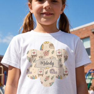 Pastell Mönster för skolstartstillbehör T Shirt