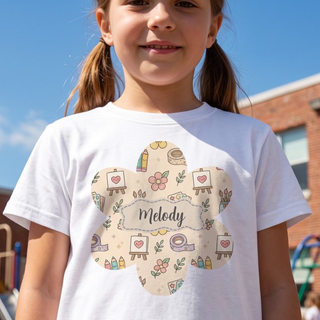 Pastell Mönster för skolstartstillbehör  T Shirt (Skapare uppladdad)