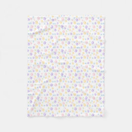 Pastell Mönster Med Tassavtryck – Whimsisk Design Fleecefilt