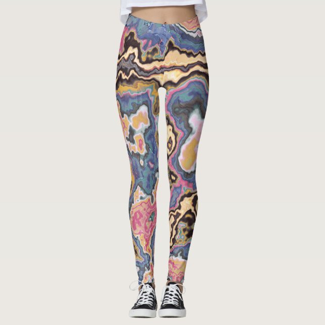 Pastell Mramor Geod Drömmar Leggings (Framsida)