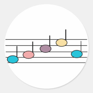 Pastell Musik Not Klistermärken
