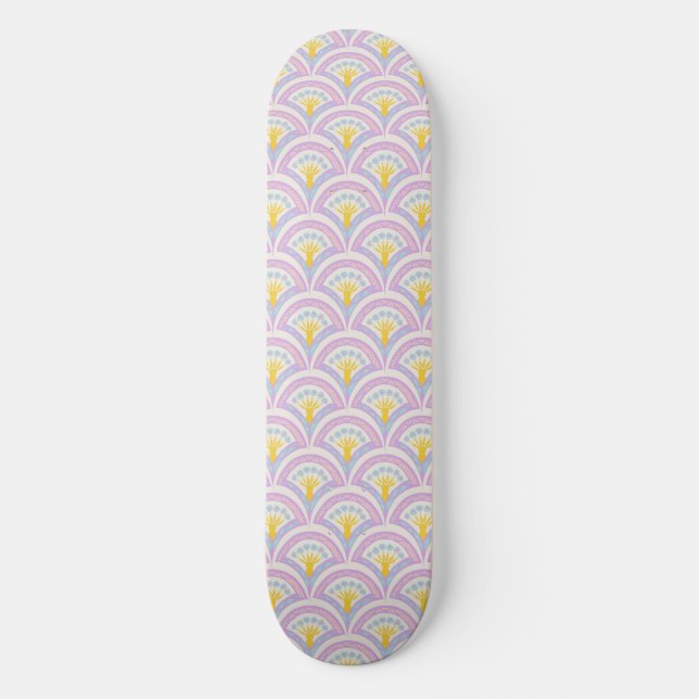 Pastell Mussla Mönster Mini Skateboard Bräda 18,5 Cm (Framsida)