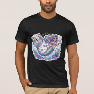 Pastell Mystisk Siren Grafisk T-shirt | Glittrande