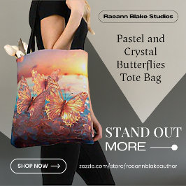 Pastell- och kristallfjärilar Totebag Tygkasse