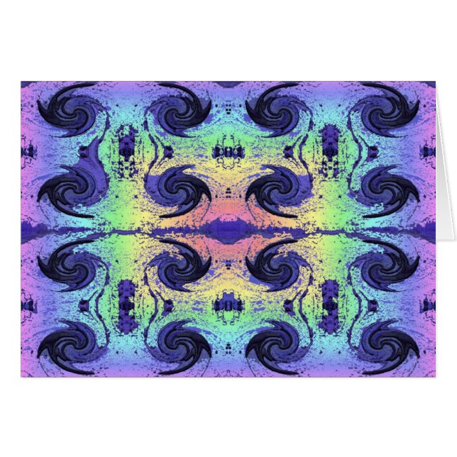 Pastell och virvlar runt hälsningskort (Framsidan Horizontal)