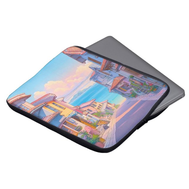 Pastell Okinawa Strandgata Laptop Fodral (Framsida topp)