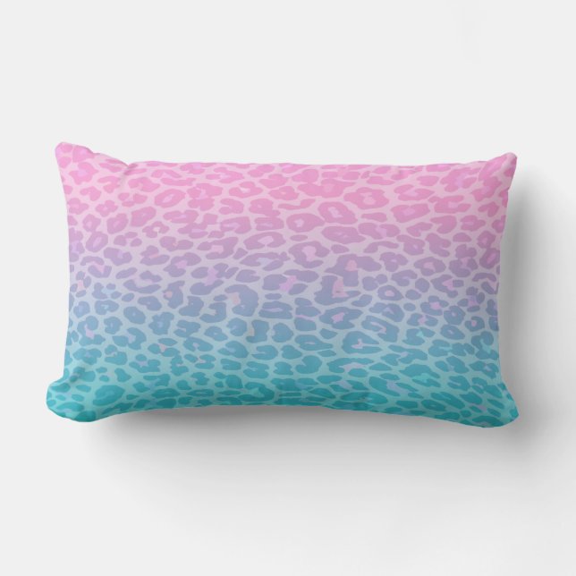 Pastell Ombre Leopard Lumbarkudde (Framsida)