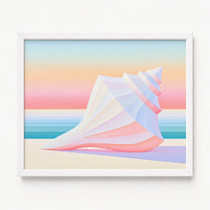 Pastell Ombre Ränder Conchskal Poster