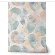 Pastell Opal Organiska Former Akvarell
