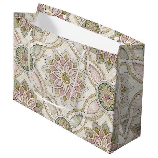 Pastell Opalescent Blommig Moasik - Mandala (Framsidan Vinklad)