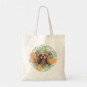 Pastell Orange Cavalier King Charles Spaniel Blomm Tygkasse