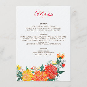 Pastell Orange Gul Vår Dahlia Blommor Bröllop Meny