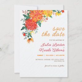 Pastell Orange Gul Vår Dahlia Blommor Bröllop Spara Datumet