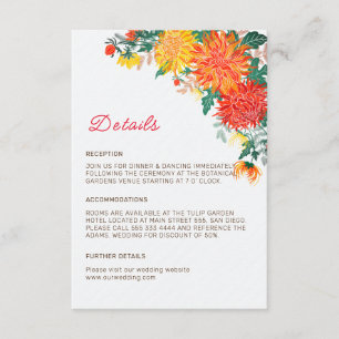 Pastell Orange Gul Vår Dahlia Blommor Bröllop Tilläggskort