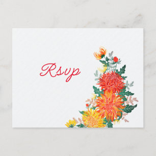 Pastell Orange Gul Vår Dahlia Blommor Bröllop Vykort