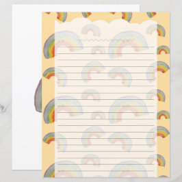 Pastell Orange Kawaii Regnbåge Pappersvaror Papper